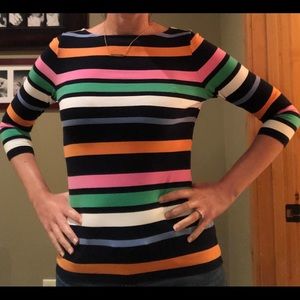 Chaps knit mulitcolor 3/4 length sleeve